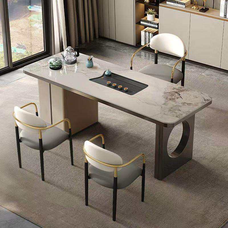 茶艺岩板家用高品质桌椅组合简约客厅多功能全自动上水二合一