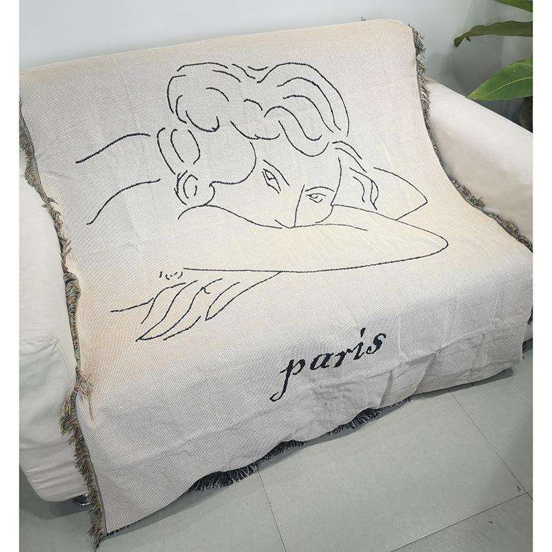 厂家供应现代简约风格沙发布 四季可用涤棉材质线毯