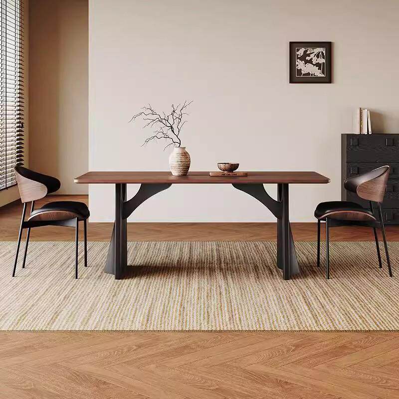 中古风实木餐桌长方形家用白蜡木法式复古飞鸦高端大板全实木长桌