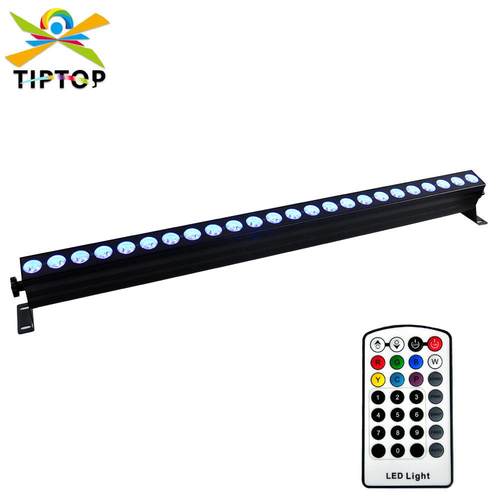 24颗六合一LED无线遥控电池洗墙灯DMX512跑马点控分控长条洗墙灯