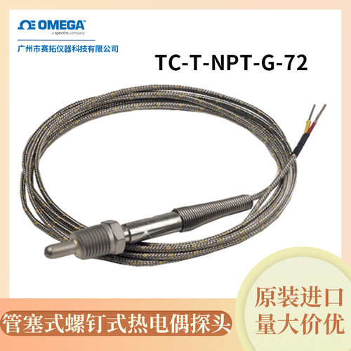 TC-T-NPT-G-72管塞式螺钉式热电偶探头坚固耐用304不锈钢外壳