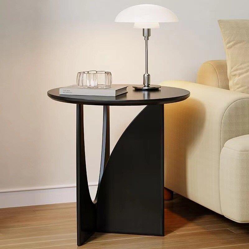 北欧创意实木茶几轻奢中古风现代简约边几客厅卧室落地装饰角几