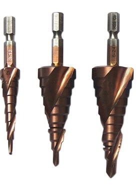 精工高硬度M35含钴不锈钢开孔器 zHSS Co阶梯宝塔钻多功能三角钻