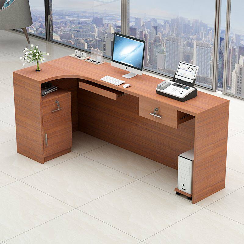 转角收银台水果店服装店理发店平面柜台简约小型收款台吧台桌