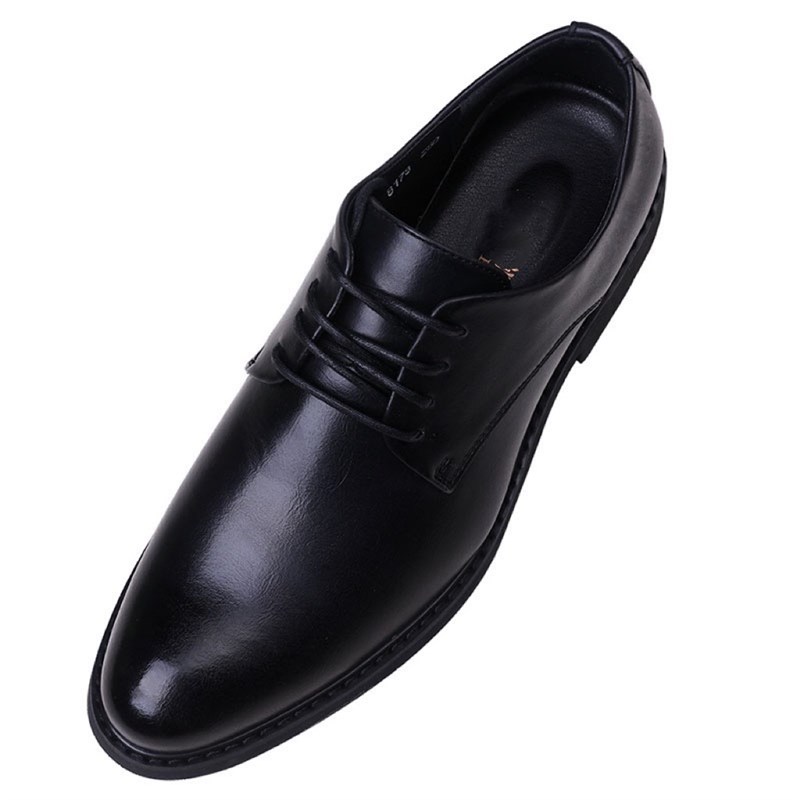 春夏皮鞋男英伦尖头商务正装男鞋青年韩版时尚休闲内增高软底婚鞋