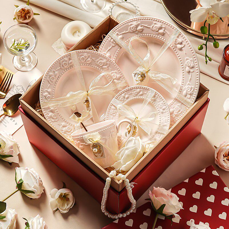 陶瓷咖啡杯高档精致生日新婚礼物下午茶茶具套装小V杯子结婚礼盒