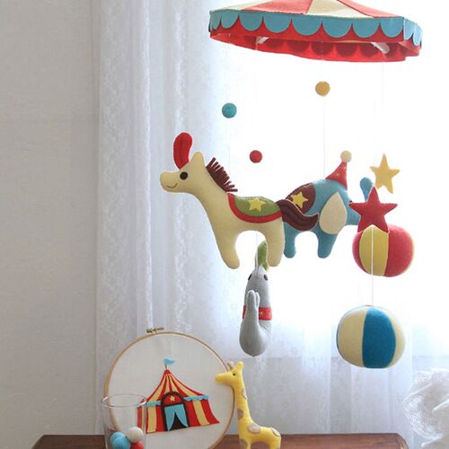 手工床铃DeIY婴儿床挂新生儿宝宝音乐旋转床头摇铃 孕妇布艺材料