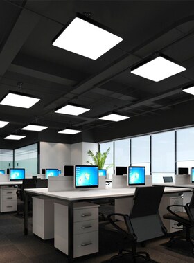 现代简约led吊灯正方形办公室工作室照明灯具商场超市Z店铺吊线灯