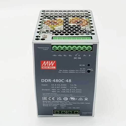 明纬DCDC开关电源DDR-480B/480C/480D 480W直流12V24V48V导轨