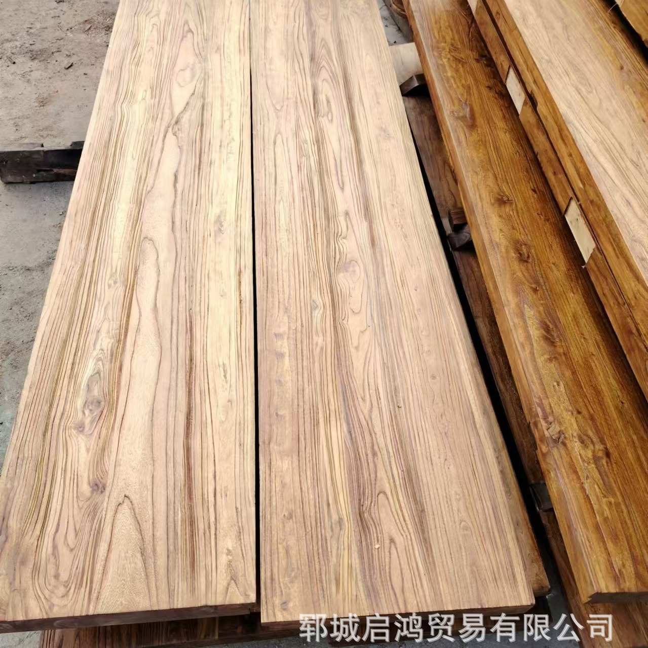 榆木纯实木老吧台板子台面大板餐桌工作飘窗写字台桌面板搁板图片