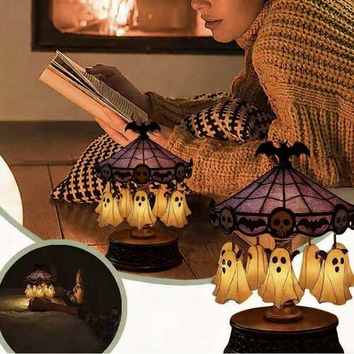 跨境新品 Ghost Carousel Light 万圣节摆件旋转幽灵灯源头直销