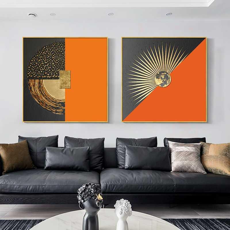 轻奢客厅沙发背景墙装饰画挂画抽象简约餐厅壁画方形镶钻晶瓷画