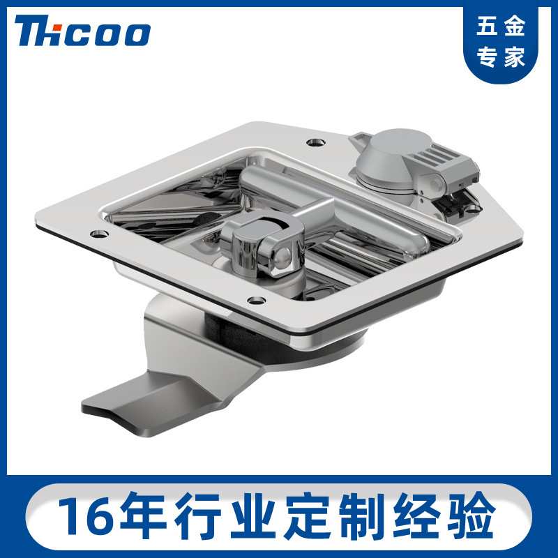斯科A7822不锈钢面板锁折叠把手T型工具锁特种嵌入式机柜锁 MS857