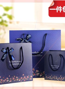 加厚简档精美装好看蝴蝶结清新单个礼品袋大号纸质超大号纸袋