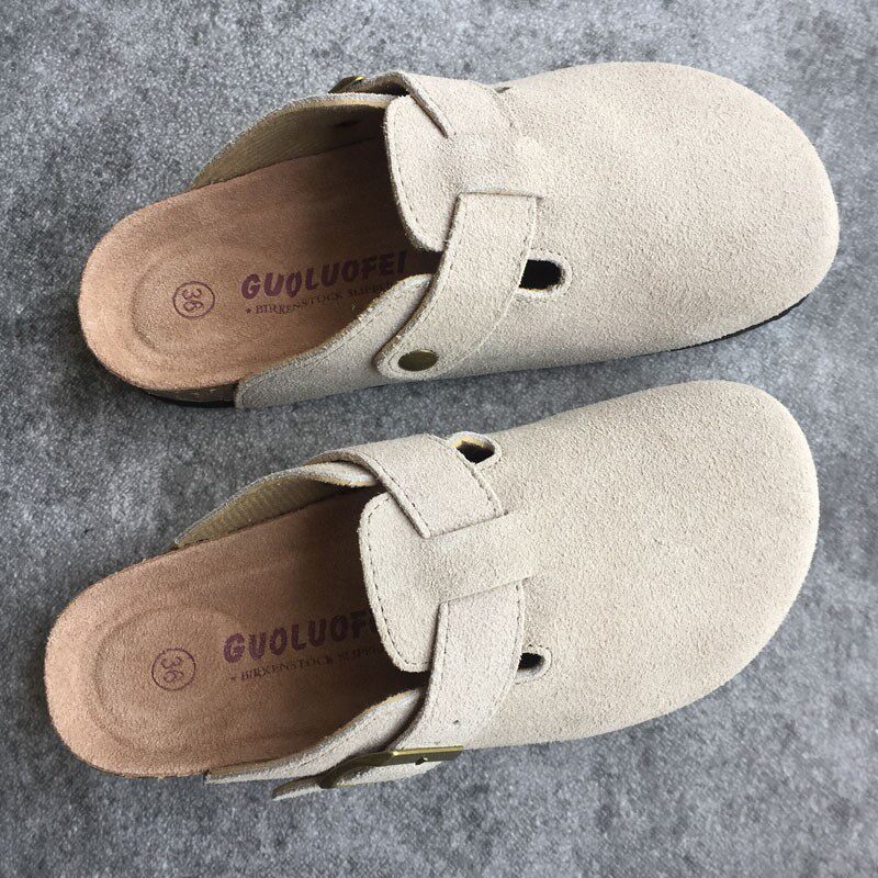 包头拖鞋男防滑大码情侣沙滩鞋无后跟懒人K鞋女半包软木拖鞋博肯