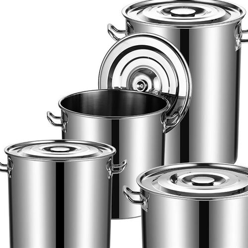 不锈钢桶圆桶带盖汤锅商用汤桶加厚家用卤水桶油桶大容量锅不锈钢
