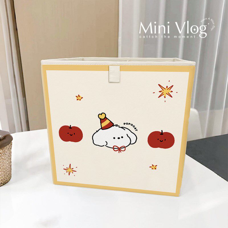 可爱布艺玩具收纳箱儿童玩偶整理收纳筐抽屉式有盖杂物车载储物箱