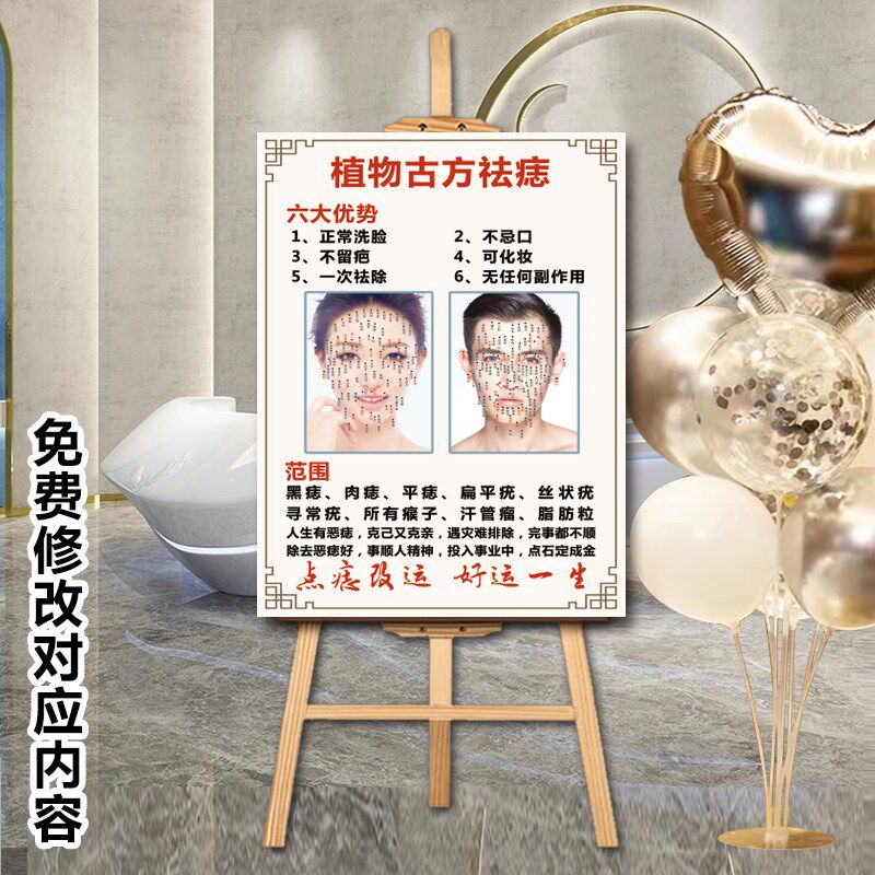 点痣宣传图祛痣祛疣广告图摆摊定做祛痣H疣瘊的广告牌kt板海报展