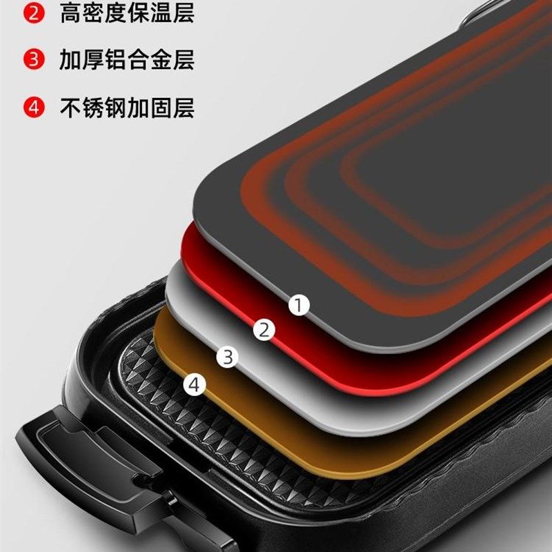 家用烧烤炉电无烟烤k肉机电烤盘涮烤韩式多功能室内火T锅一体0928