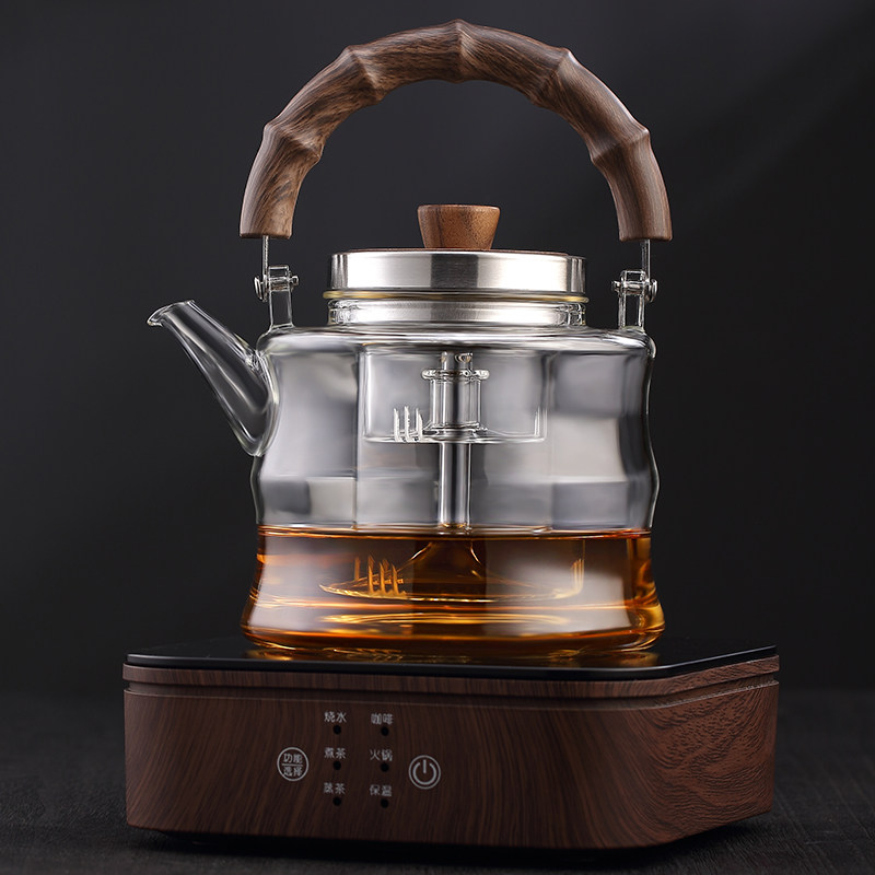 提梁壶煮茶器煮茶炉玻璃s红茶泡茶壶耐高温电陶炉煮茶茶具套装家