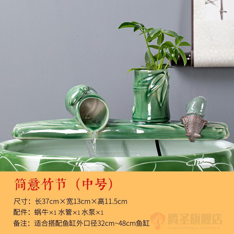 流水景观假山流水水景流水摆件假山流水喷泉自动循T环流水鱼缸增
