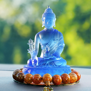 药师佛车内饰品摆件男士车高档大气佛系车上装饰品女生车载摆件