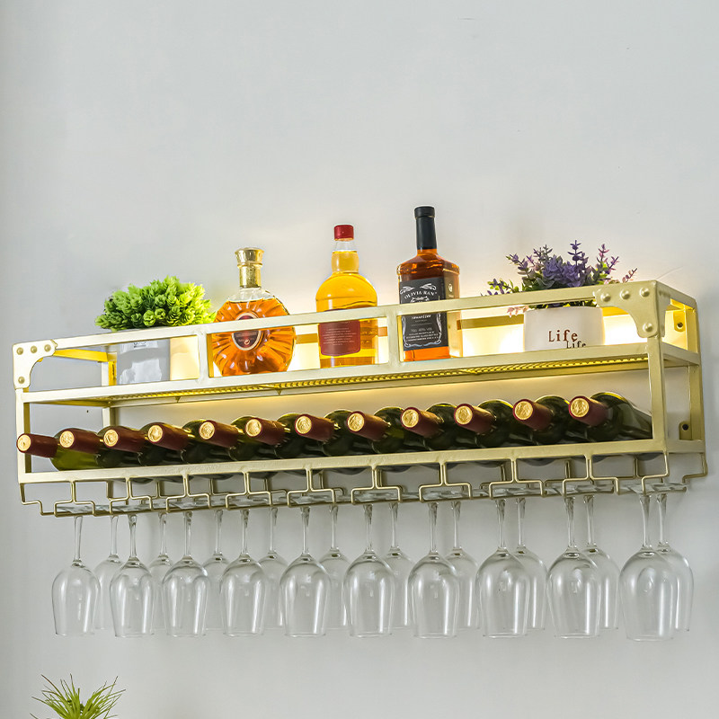 酒吧台壁挂酒架置物架红酒架子展C示架酒杯架倒挂摆件背景墙装饰