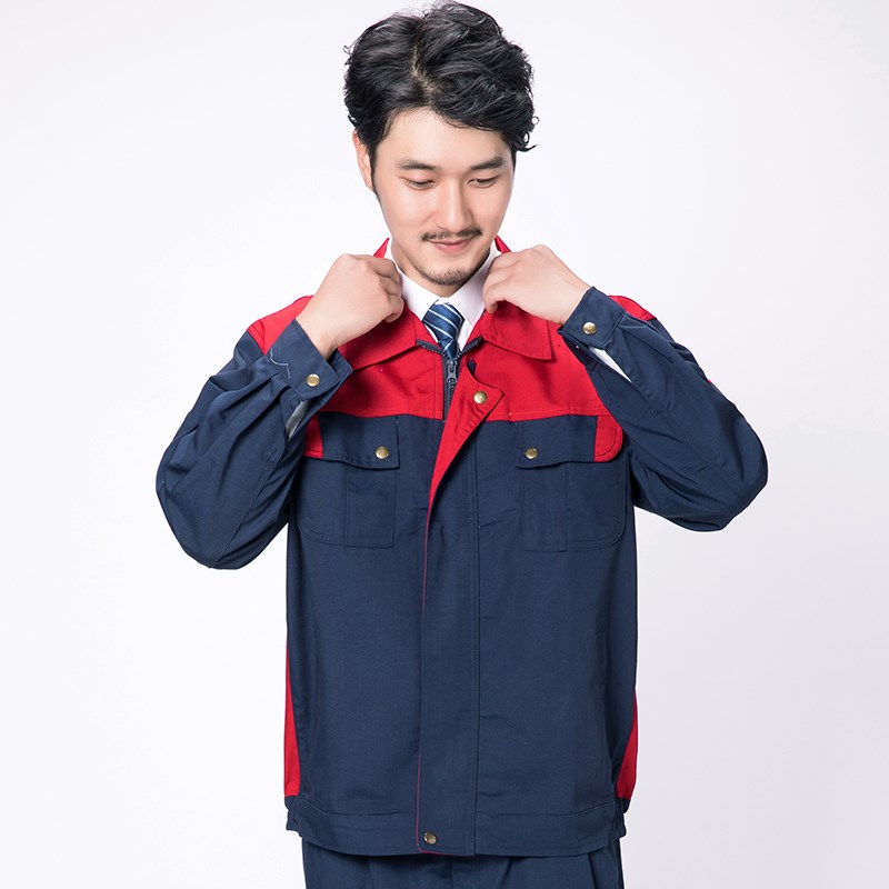 春秋长袖工作服帆布厂服套装男女汽修服工程服劳保服工装耐磨时尚