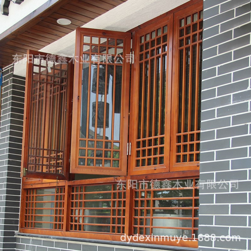 木质新中式玄关折叠实木屏风 日式活动办公室客厅木格栅花格隔断