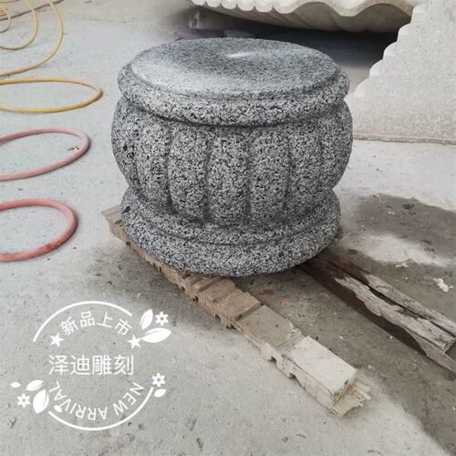 大理石柱墩底座j石墩子垫基石柱脚石雕柱皮圆墩空心石柱础柱顶石