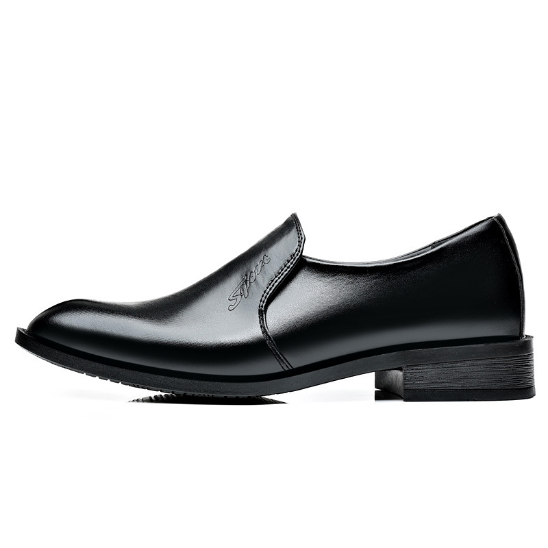 一脚蹬尖头皮鞋男士英伦内增高休闲潮流商务正装套脚懒人男鞋单鞋