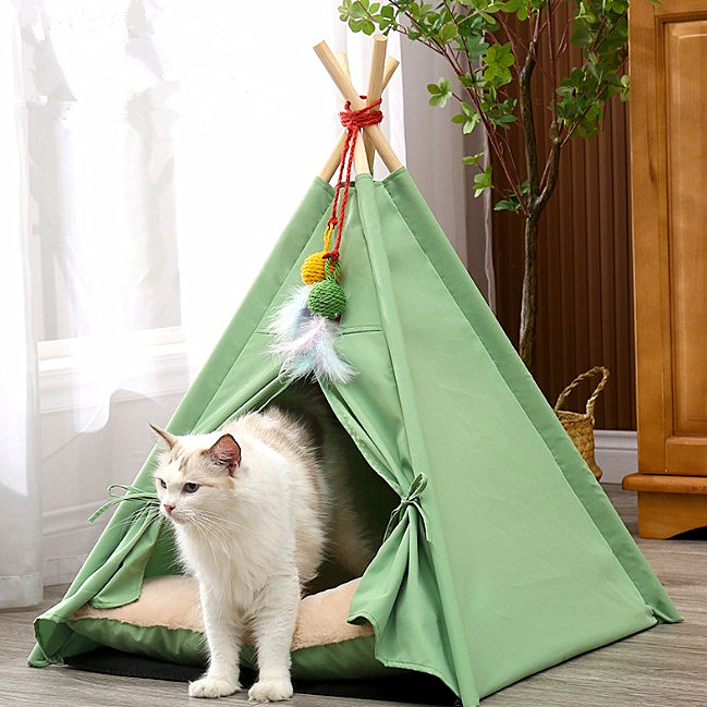 猫窝小帐篷户外露营防水猫屋吊床离地宠物封闭式折叠狗窝冬季保