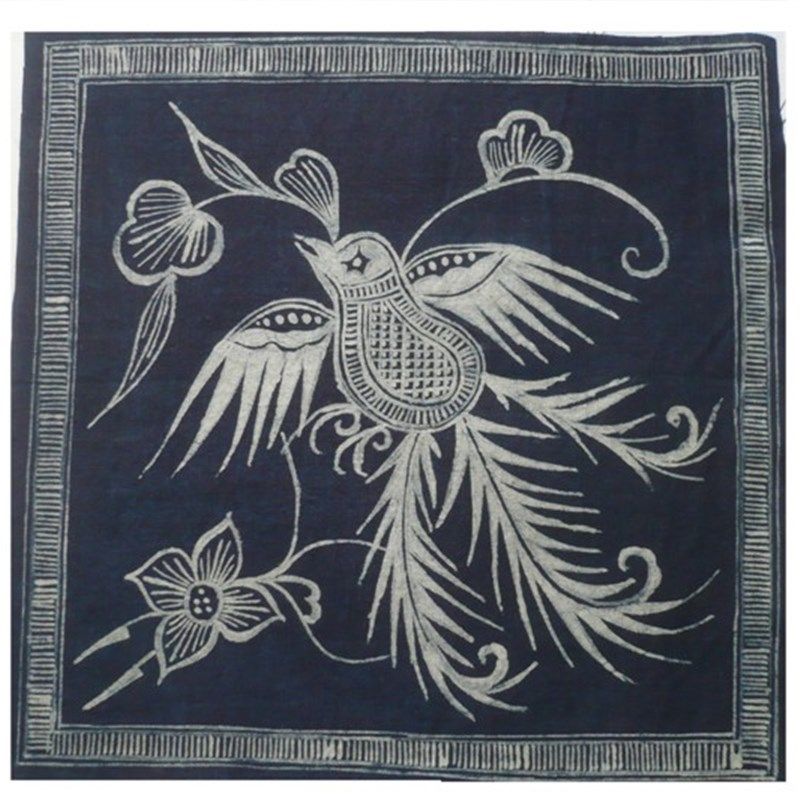 蜡染定制壁画挂画布料方巾装饰手工艺品民间艺术特色手工艺包邮
