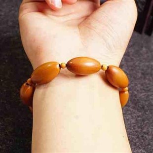 手串核文玩素珠橄榄大油核手串胡C单籽男女核雕原籽饰品手链送礼