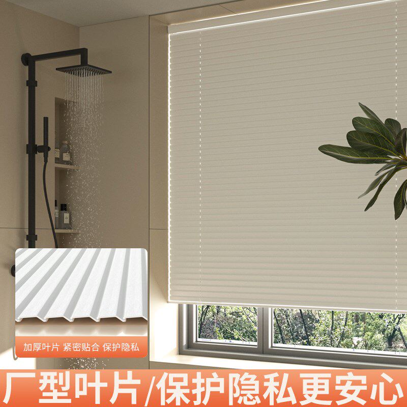 3cm宽片dL型百叶窗帘客厅阳台更遮光透景定制办公室大窗型大气书