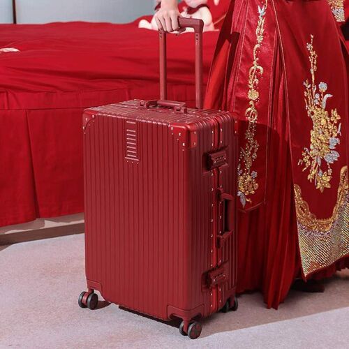 一对用密码陪嫁婚礼红色箱拉杆箱箱行李箱新娘结婚皮箱子嫁妆女压