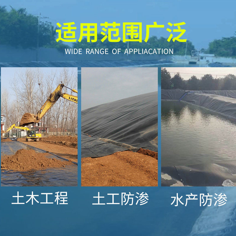 鱼塘防渗膜鱼塘i膜土工p膜防水池塘防水布鱼池养殖鱼塘加厚黑防渗