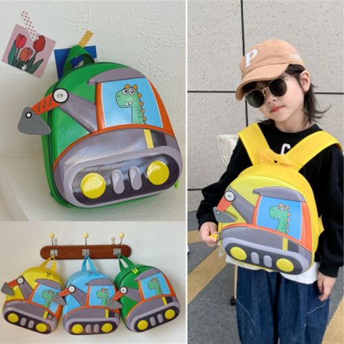 幼儿园书包挖土机工程车推土机背包男女儿童托班中班大班双肩书包