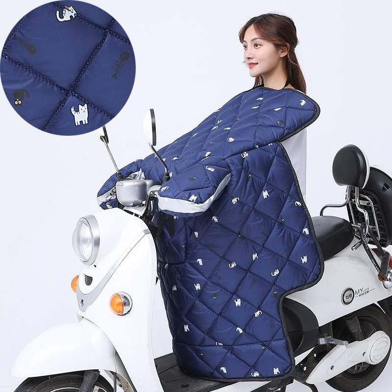 .小型电动车挡风被冬季侧翼加宽可爱防雨小型自行车防风罩保暖防