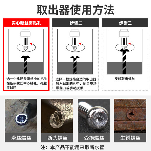 断丝取出器套装断头丝锥拆卸神器滑丝滑牙水管螺丝取丝器专用工具