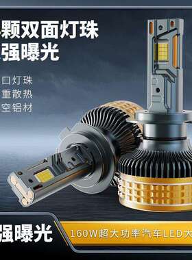 跨境三铜管320W大功率汽车led大灯前照灯跨境热销H1 H7 H4车头灯