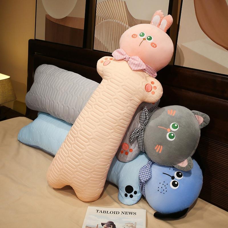 冰丝乳胶动物长条抱枕夏季抱着睡觉夹腿长抱枕沙发床头靠枕腰垫