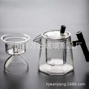双内胆耐热高温蒸茶煮茶器泡茶壶加厚玻璃电陶炉专用茶具带侧把壶