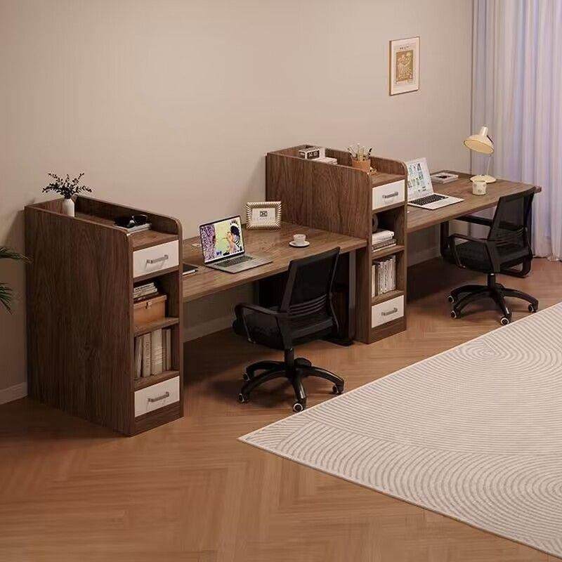 双人电脑桌卧室家用简易长桌子工作台带书柜书桌学生学习桌椅组合,鲜花速递/花卉仿真/绿植园艺,割草机/草坪机,淘宝优惠券,粉丝福利购,淘宝优惠卷