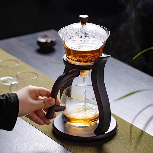 懒人过滤玻璃泡茶器 茶具套装家用客厅自动磁吸透明耐热玻璃茶壶