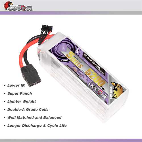 鹰氪CODDAR 5200MAH 5S 18.5V 120C高倍率航模RC车模船模锂电池
