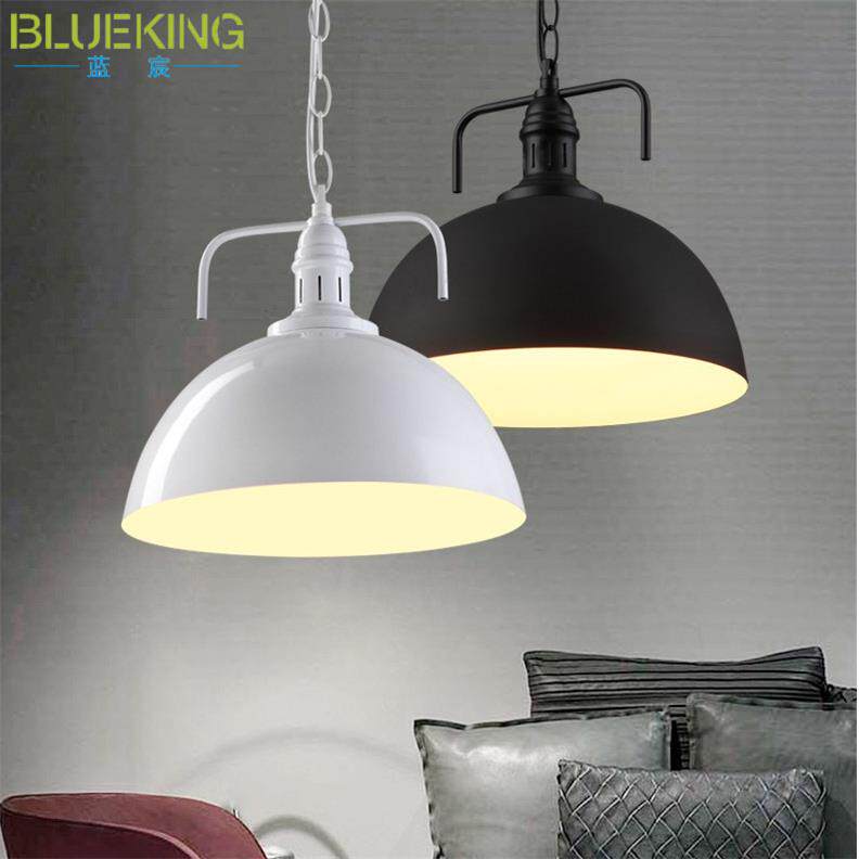 美式乡村工业风餐厅酒吧铁艺锅盖吊灯 过道复古创意灯饰