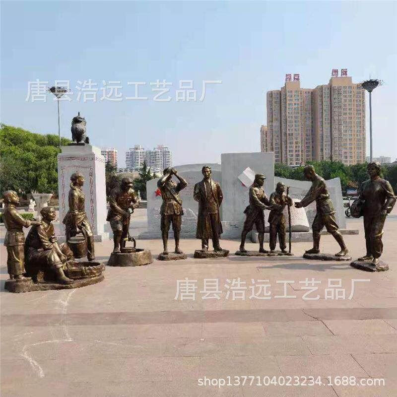 铸铜内蒙古抗战人物塑像摆件 景区铜雕历史名认铸造厂