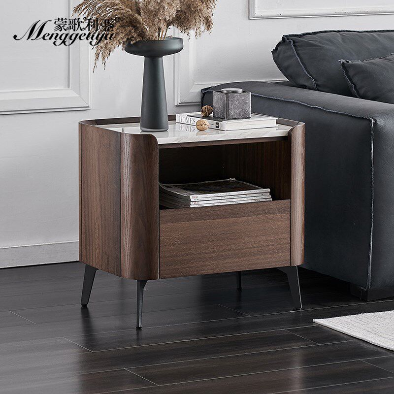 蒙歌利亚 现代简约大理石边几岩板小方几角几客厅沙发侧边柜边柜