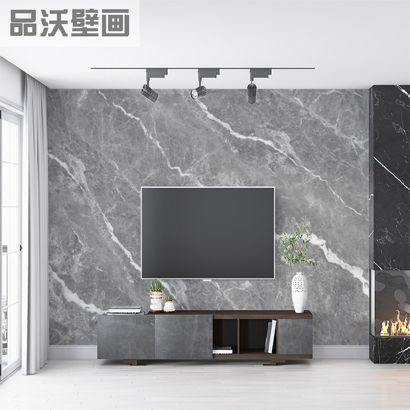 灰色壁纸现d代简约高级灰大理石纹墙布壁纸电视背景墙壁画客厅壁